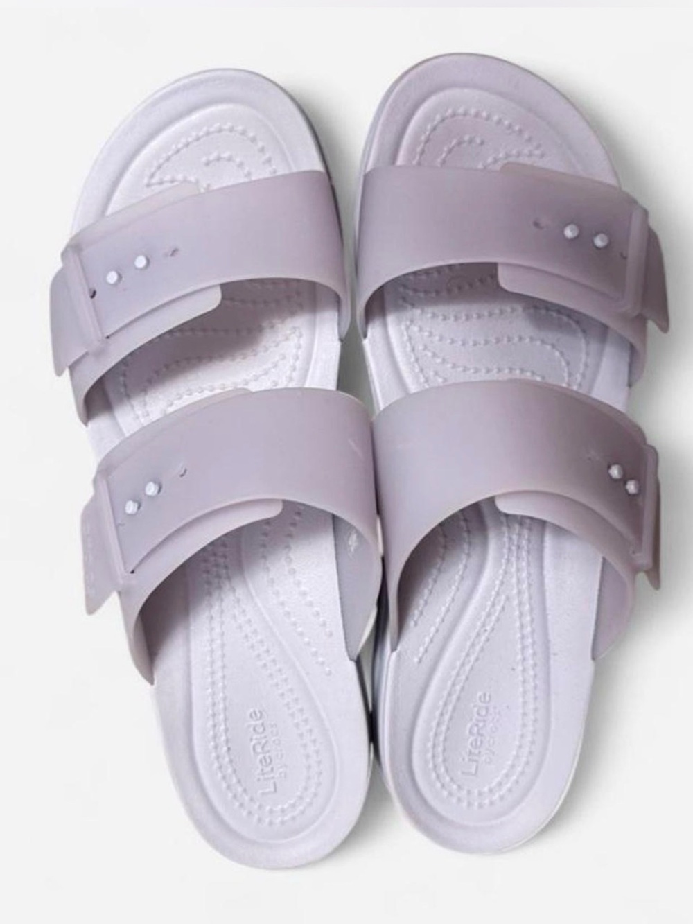 CROCS Women's Two-Band Slide Sandals in Light Lavender